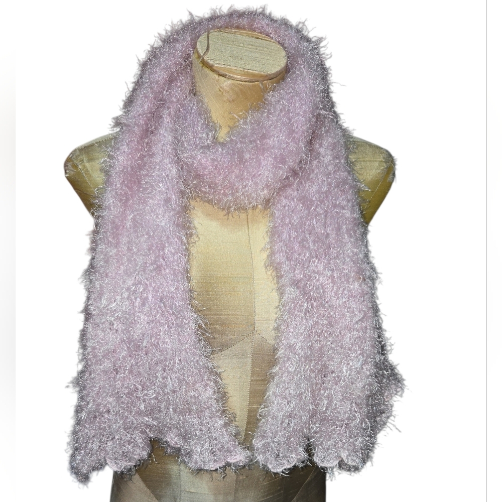 Elegant Pink Fuzzy Scarf